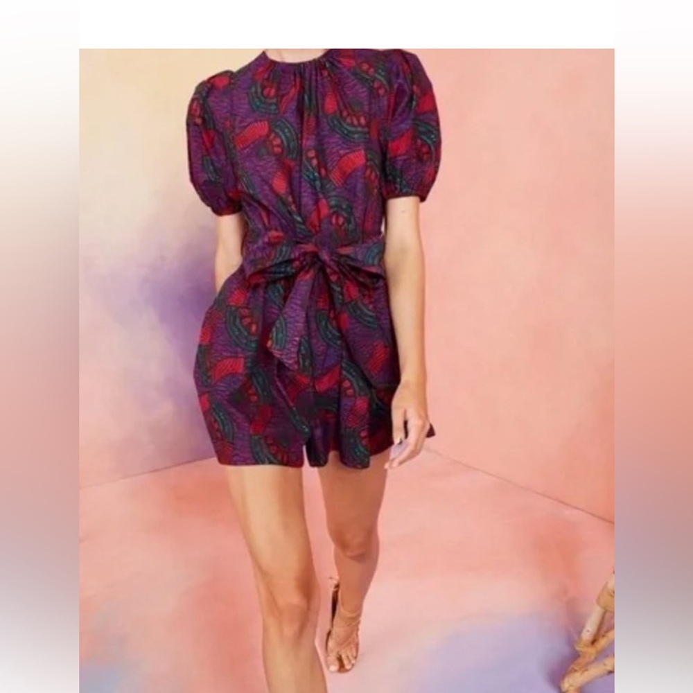 Ulla Johnson Purple and Pink Patterned Dress - image 1